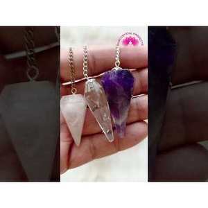 Feng Shui <b>Crystal</b> Pendulum <b>Set</b>-3 Reiki Charged <b>Chakra</b> Dowsing Pendulums (Amethyst Rose Quartz Clear Quartz) - Product Image 2