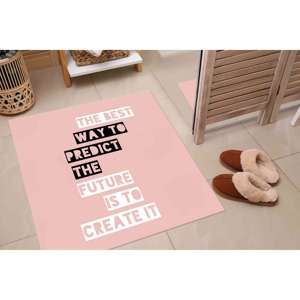 Alfombra Rosa Motivacional: Alfombra Decorativa Antideslizante, con Pelo Suave - Product Image 1