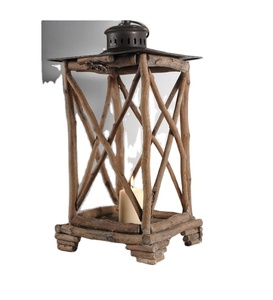 Wooden Sticks Made High Quality Home Decor Best Selling Vintage Farmhouse Used <b>Hurricane</b> <b>Candle</b> Lantern - Product Image 1