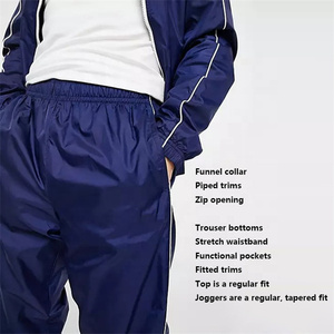 ชุดวอร์มไนลอนคอสูงแบบสปอร์ตน้ำหนักเบา มีกระเป๋าข้าง แจ็คเก็ตและกางเกงแบบซิปเต็มตัว แฟชั่นยอดนิยมประจำปี 2026 สำหรับผู้ชาย - Product Image 4