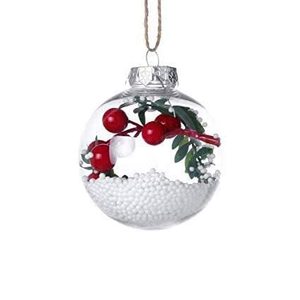 Bolas de adorno de bombilla de Navidad, adornos rellenables transparentes, árbol colgante, Baya de nieve, adornos de relleno de pino, decoración de Navidad, exportador - Product Image 4