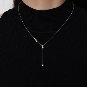 Collar Lariat Redondo con Diamantes Cultivados en Laboratorio de 0.30 Ct D-F VVS1-VS2 en Oro Amarillo de 18K, Ideal para Ocasiones Especiales y Fiestas - Product Image 2