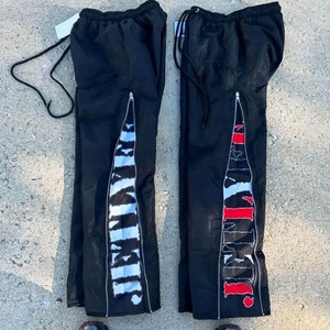 Pantalones de chándal cortavientos reflectantes con logotipo personalizado para hombre, ropa de calle de nailon transpirable con cordón, pantalones acampanados de talla grande - Product Image 4