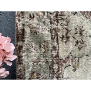 Vintage 5.6x9.2 ft Rug, Turkish Rug, <b>Brown</b> Camouflage Rug <b>Wool</b> - Product Image 4