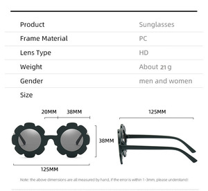 Gafas de Sol para Niños con Logotipo Personalizado 2025, Diseño de Flores, Protección UV400, Material de Marco de PC, para Niño o Niña - Product Image 2