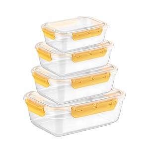 Transparent 4-Colored Rectangular Airtight Eco-Friendly Stackable Durable Silicone Sealing BPA-Free Leak-Proof <b>Plastic</b> <b>Storage</b> - Product Image 3