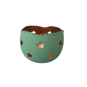 Soporte votivo de hierro redondo de diseño elegante, tarro de vela de papel de cobre de nuevo diseño para decoración de iluminación navideña hecha a mano - Product Image 1