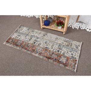 Alfombra Turca Vintage de 190 x 430 cm, Diseño de Parches Beige y Naranja, Estilo Clásico, Lana y Látex Ecológicos, Pelo Mediano, para Dormitorio o Pasillo - Product Image 3