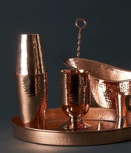 Premium Quality Professional Bartender Hammered Stainless Steel <b>Bar</b> <b>Tool</b> Set with Copper Finish - Product Image 5