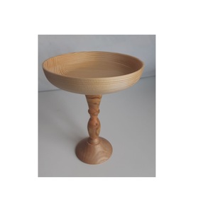 Tazón de madera con acabado rústico de artículos de mesa con uso de pedestal para servir ensaladas y alimentos - Product Image 3
