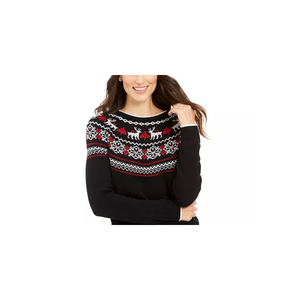 Maglione Vintage da Donna Charter Club con Motivo Fair Isle, Lavorazione Metallica Traspirante, Taglia Media per le Vacanze Invernali - Product Image 2