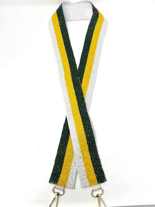 Sacs de sport de luxe faits à la main en gros avec sangle perlée, couleurs d'équipe sportive personnalisées, ceintures métalliques - Product Image 4