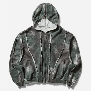 Nouveau design 2026 : Sweat à capuche zippé en molleton délavé à l'acide, style vintage, personnalisable pour hommes - Product Image 1