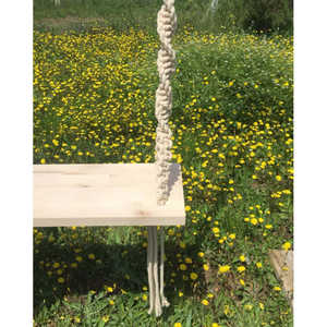 Balançoire en macramé moderne rustique bohème, intérieur/extérieur, en bois et coton, pour photographie, mariage, mobilier, matériau PE - Product Image 3