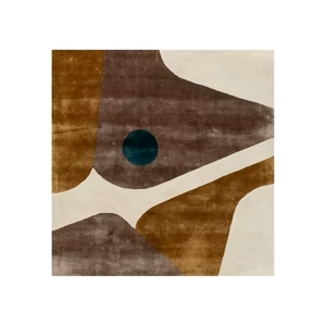 พรมปูพื้นห้องนั่งเล่นลายดอกไม้สไตล์ทิเบต ทำมือ ไม่ลื่น เป็นมิตรกับสิ่งแวดล้อม ทำจากขนสัตว์/ไหม ใช้ในบ้าน โรงแรม - Product Image 4