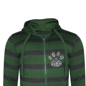 Sudadera con capucha y cremallera de algodón polar para hombre venta al por mayor de manga larga hecha en fábrica para hombre sudadera con cremallera de diamantes de imitación para adultos - Product Image 2