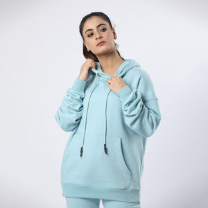 Survêtement à manches longues uni et coupe ajustée 100% coton polaire Survêtement imprimé personnalisé Pullover Sports Track Suits for Women - Product Image 6