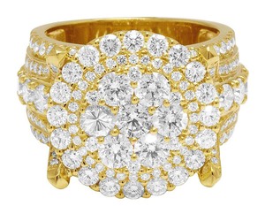 Anillo de Hombre con Diseño de Domo Redondo, Fabricado en Oro Amarillo de 10K, con Diamantes Cultivados en Laboratorio, para Moda Hip Hop - Product Image 2