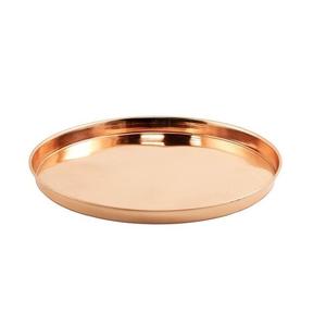 Plateau en cuivre avec plateau de service en cuivre en acier fini brillant pour plateaux de service polyvalents d'hôtel et de maison d'Inde - Product Image 1