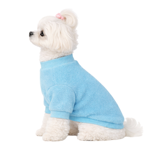 เสื้อสเวตเชิ้ตสุนัขผ้าฟลีซสีฟ้าอ่อน นุ่ม สบาย น้ำหนักเบา เสื้อผ้าสำหรับสัตว์เลี้ยงในฤดูหนาว สำหรับสุนัขพันธุ์เล็ก ดีไซน์ทันสมัย - Product Image 3