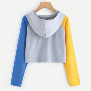 High Quality <b>Women's</b> Crop Top Hoodie <b>Fleece</b> Soft Breathable Casual Winter Wear New Fashionable Solid Front Pockets Plain Dyed - Product Image 6