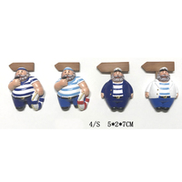 Cadeau de voyage peint à la main avec logo personnalisé Norvège Danemark Statue de pirate suédois Aimant en résine 3D de pirate Souvenirs Aimant de réfrigérateur
