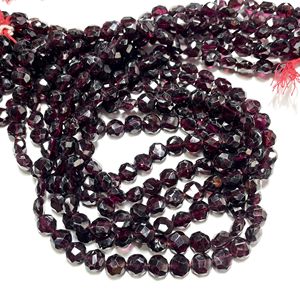 Cuentas de piedras preciosas Rojas naturales con forma de moneda granate facetado al por mayor con taladro vertical para Tiendas de Cuentas - Product Image 3