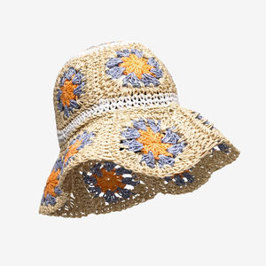 Vietnam-Made Paper Bucket <b>Hat</b> <b>Ladies</b> Handicraft Character <b>Summer</b> Gift Idea Outdoor Fishing Travel Sports Customized Size - Product Image 2
