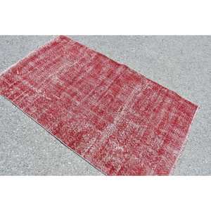 Alfombra turca roja moderna de 3,4x5,9 pies, tejido plano, diseño de retazos, lana y Material PP para decoraciones de sala de estar - Product Image 2