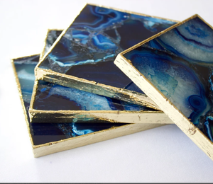 Best Quality Hot Sale Bulk Natural Blue Agate <b>Large</b> Square Coasters PERSONALIZED MOMENTS Christmas <b>Gift</b> - Product Image 4