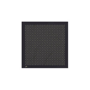 Vintage Black Polyester Square Scarf with Floral and Plaid Pattern - Product Image 1