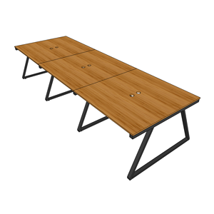 BFTB2013 TrapezBamboo II 6-Piece Cluster <b>Table</b> Foldable <b>Adjustable</b> Steel <b>Legs</b> Modern Office Furniture for Hotels Offices - Product Image 4