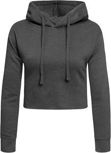 OEM personnalisé régulier pull à capuche femmes surdimensionné à manches longues sportif solide broderie sweat col rond Streetwear hiver - Product Image 2