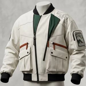 Chaqueta Deportiva de Ocio para Hombre, con Cuello Alto, Bordado y Diseño de Parches, de Alta Calidad, al por Mayor - Product Image 1