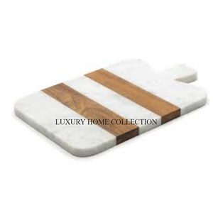 เขียงไม้และหินอ่อนที่ทำจากช่างฝีมือพร้อมด้วยลวดลายไม้อันเป็นเอกลักษณ์ทำให้อุปกรณ์ครัวสวยงามและใช้งานได้จริง - Product Image 2