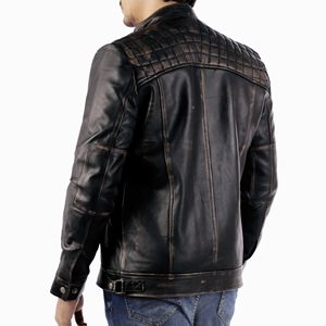 Best Design Leather Jacket for Men Customized Cowhide Leather Jacket for Men Breathable Windbreaker Quilted Men's Jackets - Product Image 2