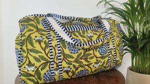 Handmade Block Printed Cotton Case Detachable Belt Vintage Style <b>Zipper</b> Closure Yoga Gym Travel Eco-Friendly Water Resistant - Product Image 3