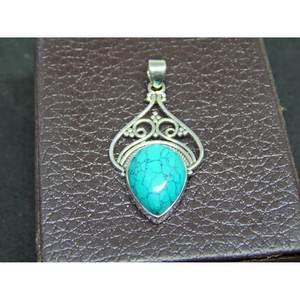 Colgante turquesa de Plata de Ley 925 hecho a mano con cabujón, regalo de joyería fina para mujeres y niñas - Product Image 5