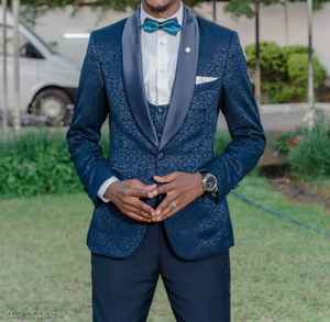 Costumes de blazer en polyester/spandex de style italien de haute qualité pour hommes, anti-rides, antistatique, à simple boutonnage et à col en v - Product Image 4