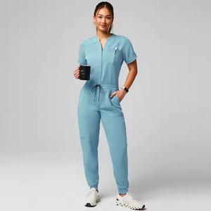 2025 Custom Logo <b>Scrub</b> Jumpsuit Women <b>Sets</b> Nurse Uniform Stretch <b>Scrubs</b> <b>Sets</b> for Women - Product Image 1