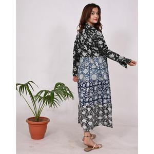 Vestido Maxi de Algodón Estilo Boho Hecho a Mano con Estampado Floral, Largo hasta el Suelo, para Fiesta de Otoño, Cintura Natural, Ecológico - Product Image 5