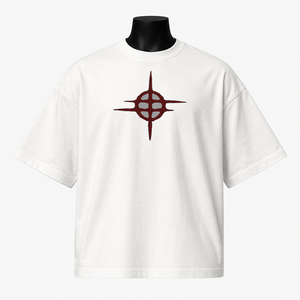 Camiseta de Algodón Blanca de Manga Corta para Hombre con Estampado Gráfico Rojo, Cuello Redondo, Corte Casual, Largo Regular, Estilo Urbano - Product Image 1