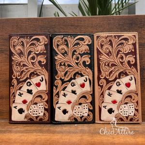 2025 Handcrafted Stylish Hand Tooled Genuine Leather Men's bifold Wallet <b>Cards</b> & Floral Design <b>Slim</b> Cash Organizer <b>Card</b> <b>Holder</b> - Product Image 1