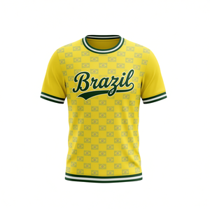 Maglia da Calcio Unisex Brasile 2028 con Motivo Bandiera, T-Shirt Promozionale per Tifosi in Diversi Colori - Product Image 3