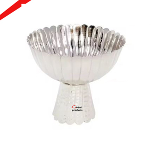Tazón de servir con acabado plateado de acero inoxidable de metal de diseño para restaurante y bar de hotel - Product Image 4
