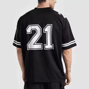 Camiseta de fútbol de malla Boxy Fit de diseño personalizado para gimnasio, camiseta de manga corta con estampado deportivo de gran tamaño para hombre, camiseta para hombre 2025 - Product Image 5