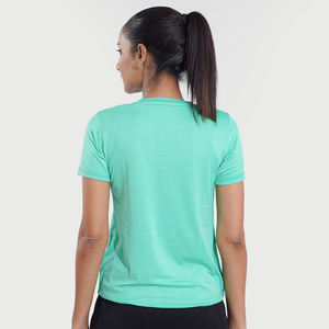 La mayoría de las tendencias gimnasio personalizado Color camiseta Poly Spandex manga corta Camiseta Fitness Top entrenamiento Tops mujeres - Product Image 5