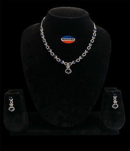 High Quality Pure AD <b>Necklace</b> Set for Women with Matching Earrings Bridal Jewelry Set with Red Stones Traditional Party Wear - Product Image 1