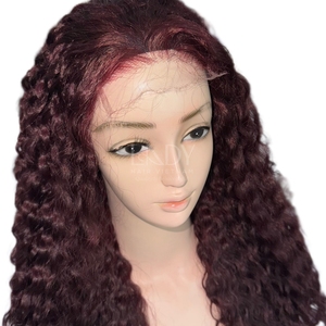 วิกผมยาวคุณภาพสูงสีเบอร์กันดีแบบหยิก ทำจากผมแท้ของคนเวียดนาม - Product Image 2