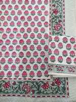 Set Sprei Ramah Lingkungan 100% Katun Buatan Khusus dengan Pola Bunga Cetak Desain India 300TC Jumlah Benang dalam Berbagai Ukuran